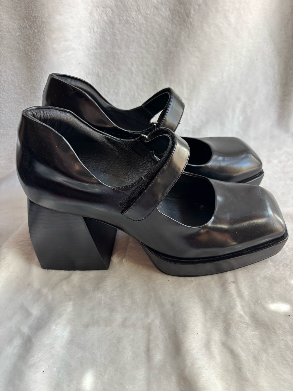 Jeffrey Campbell Reine Platform Mary Jane Shoes Size 10 Black